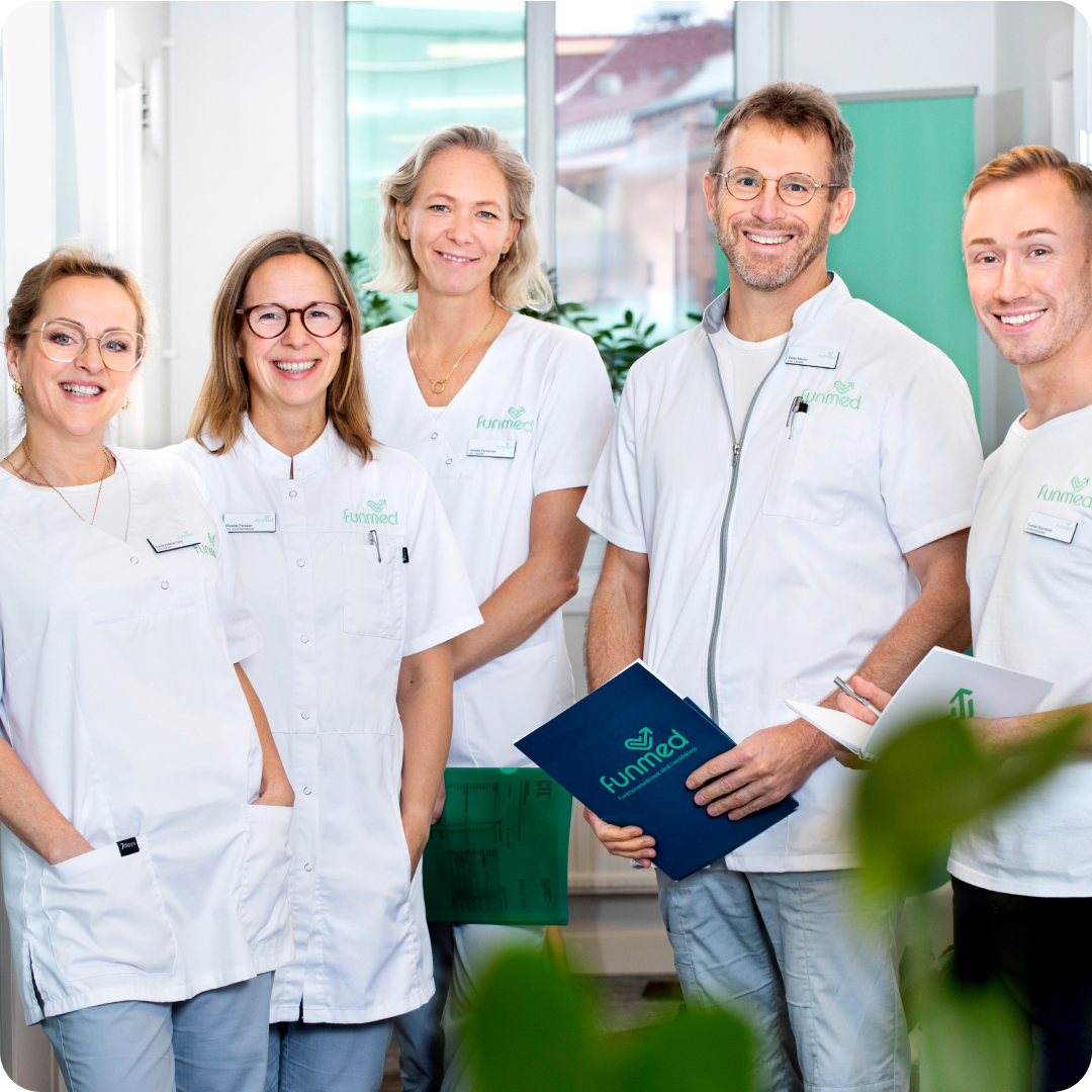 Funmeds vårdteam: läkare, sjuksköterska och hälsocoach